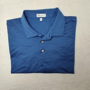 Peter Millar Polo Shirt Mens 2XL Blue Summer Comfort Golf Performance Stretch